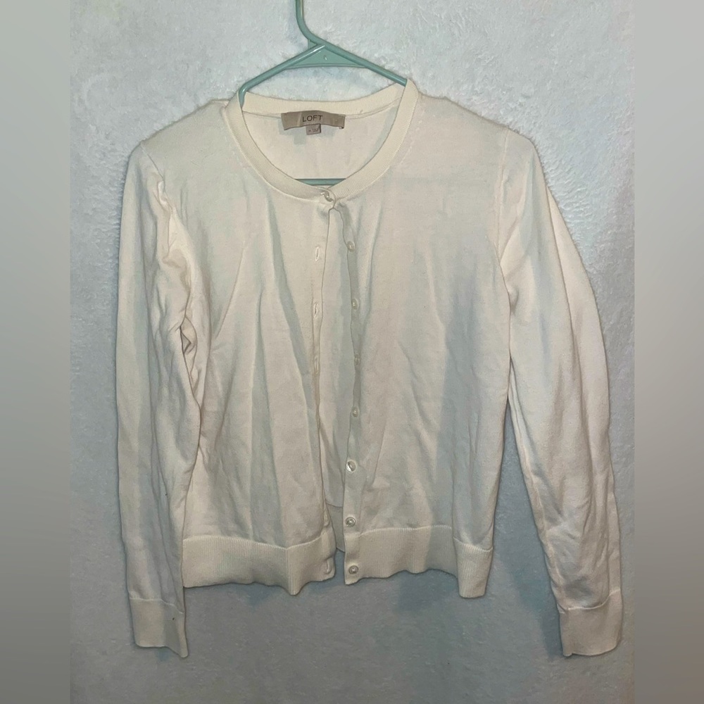 LOFT WHITE SOFT SWEATER